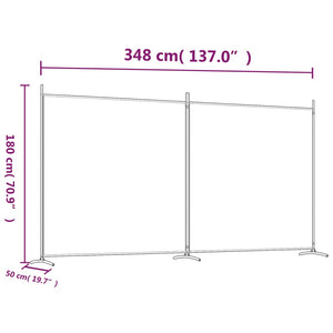 Divisorio a 2 Pannelli Antracite 348x180 cm Tessuto 350276