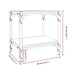 Mobile Porta TV Nero 40x33x41 cm in Legno Multistrato e Acciaio