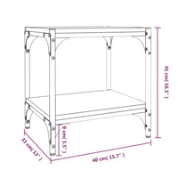 Mobile TV Rovere Fumo 40x33x41 cm Legno Multistrato e Acciaio cod mxl 9102