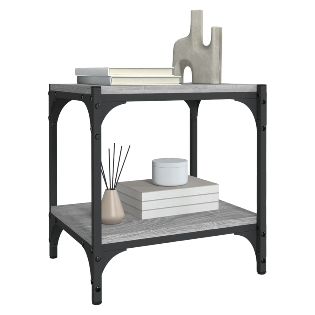 Mobile TV Grigio Sonoma 40x33x41 cm Legno Multistrato e Acciaio