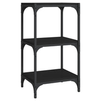 Mobile Porta Libri Nero 40x33x70,5cm Legno Multistrato Acciaio