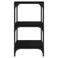 Mobile Porta Libri Nero 40x33x70,5cm Legno Multistrato Acciaio