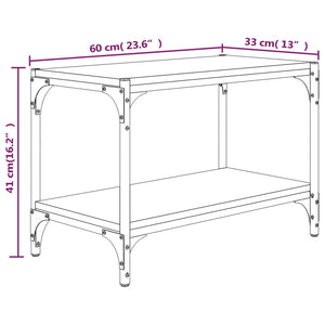 Mobile Porta TV Nero 60x33x41 cm in Legno Multistrato e Acciaio 819317