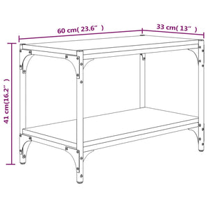 Mobile TV Grigio Sonoma 60x33x41 cm Legno Multistrato e Acciaio