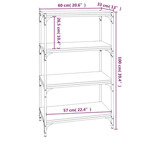 Libreria rovere fumo 60x33x100 cm Legno Multistrato e Acciaio cod mxl 24143