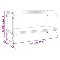 Mobile TV Grigio Sonoma 80x33x41 cm Legno Multistrato e Acciaio 819335