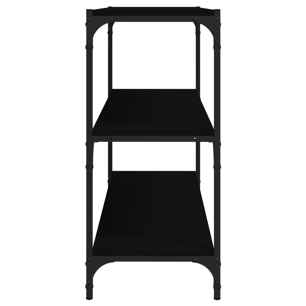 Mobile Porta Libri Nero 80x33x70,5 cm Legno Multistrato Acciaio 819337