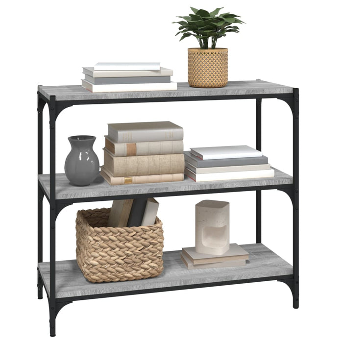 Libreria grigio sonoma 80x33x70,5cm Legno Multistrato e Acciaio cod mxl 23182