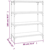 Libreria rovere fumo 80x33x100 cm Legno Multistrato e Acciaio cod mxl 18883