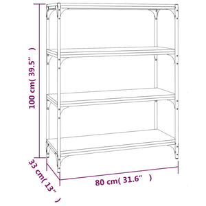 Libreria rovere fumo 80x33x100 cm Legno Multistrato e Acciaio cod mxl 18883