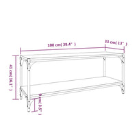 Mobile TV Grigio Sonoma 100x33x41cm Legno Multistrato e Acciaio cod mxl 16768