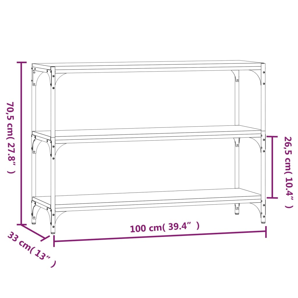 Libreria Rovere Sonoma 100x33x70,5cm Legno Multistrato Acciaio cod mxl 9484