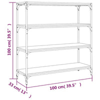 Libreria Rovere Sonoma 100x33x100cm Legno Multistrato e Acciaio 819358