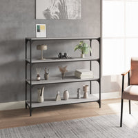 Libreria grigio sonoma 100x33x100cm Legno Multistrato e Acciaio cod 11886