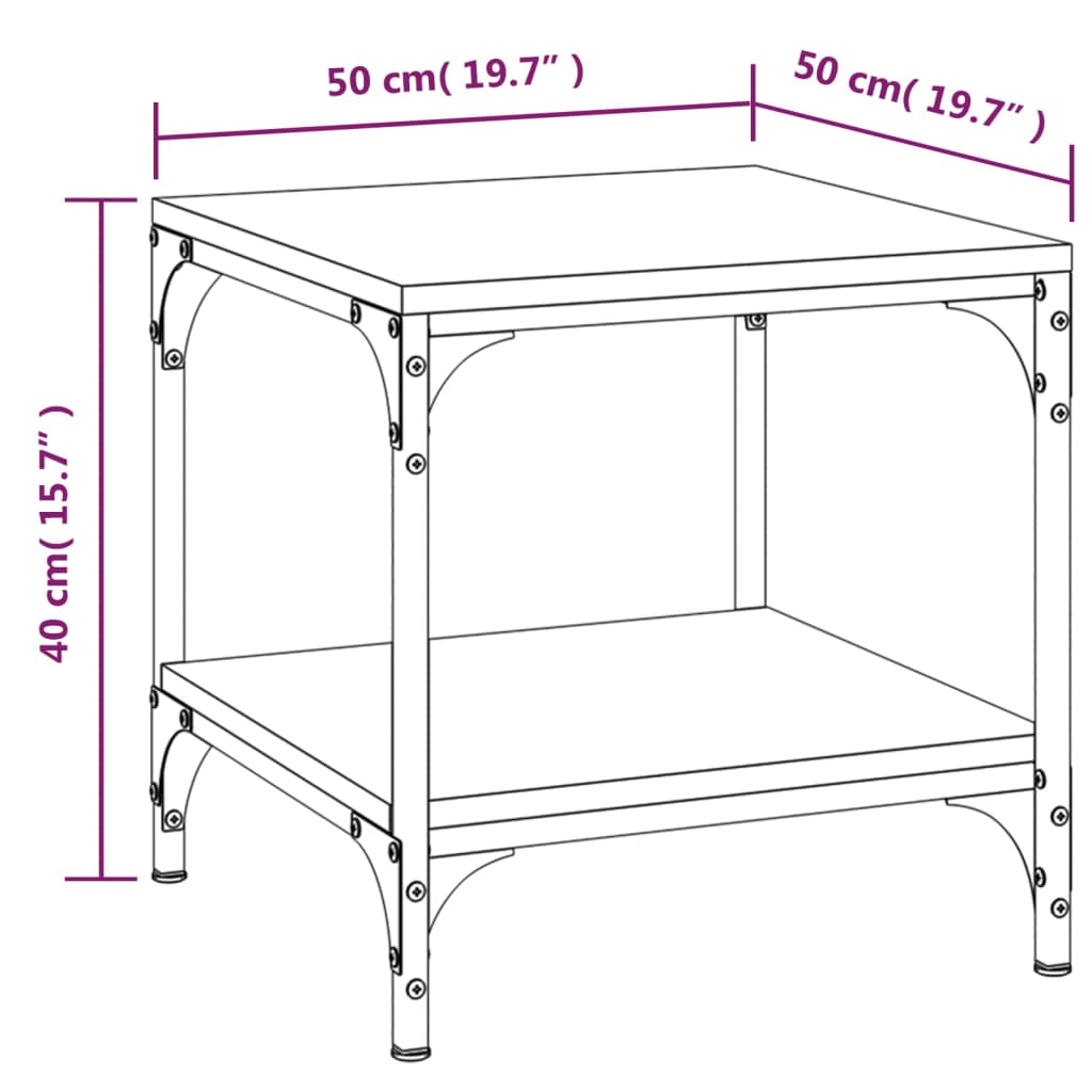 Tavolino da Salotto Nero 50x50x40 cm in Legno Multistrato 819372