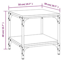 Tavolino da Salotto Rovere Fumo 50x50x40 cm Legno Multistrato cod mxl 18637