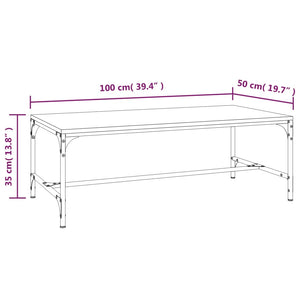 Tavolino da Salotto Nero 100x50x35cm Legno Multistrato 819387