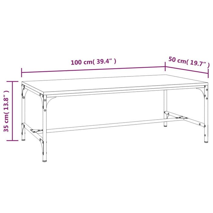 Tavolino da Salotto Rovere Sonoma 100x50x35cm Legno Multistrato 819388