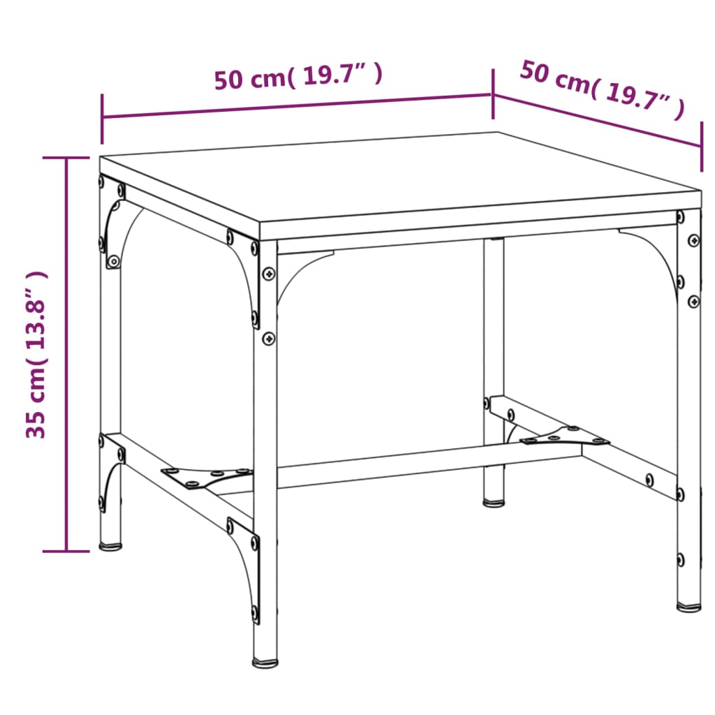 Tavolino da Salotto Nero 50x50x35 cm in Legno Multistrato