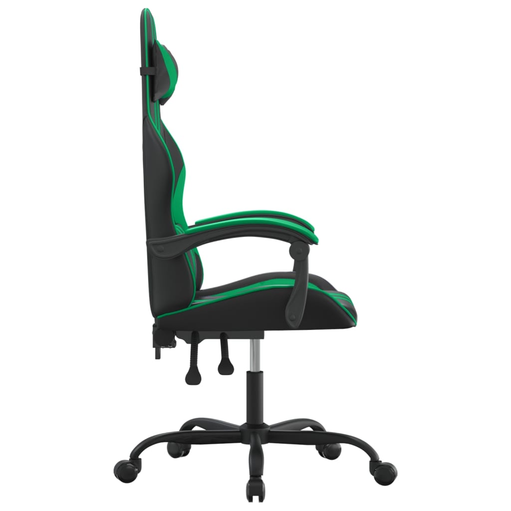 Sedia da Gaming Girevole Nera e Verde in Similpelle cod 11433