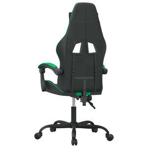 Sedia da Gaming Girevole Nera e Verde in Similpelle cod 11433