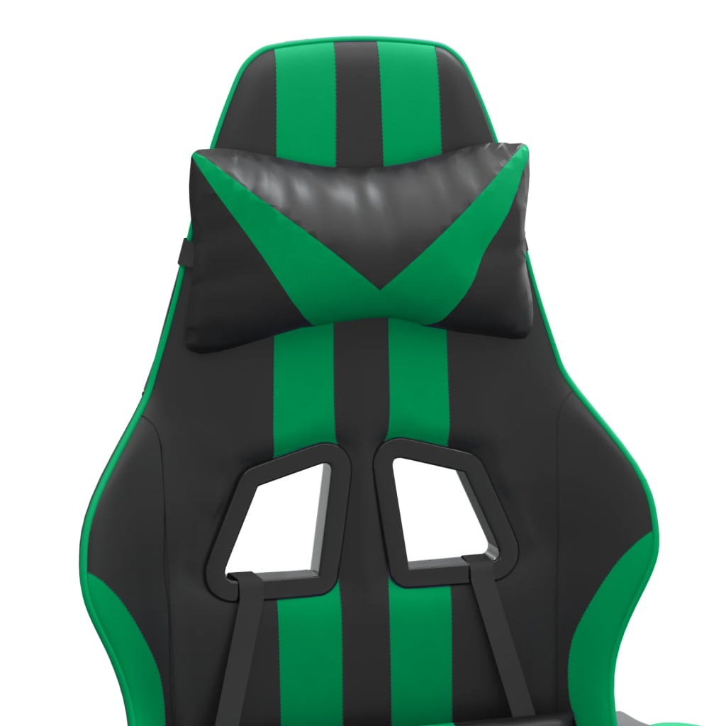 Sedia da Gaming Girevole Nera e Verde in Similpelle cod 11433