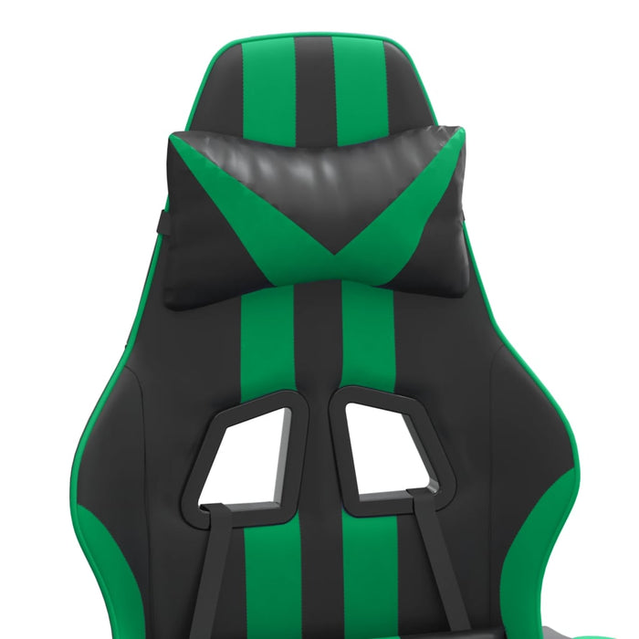 Sedia da Gaming Girevole Nera e Verde in Similpelle cod 11433