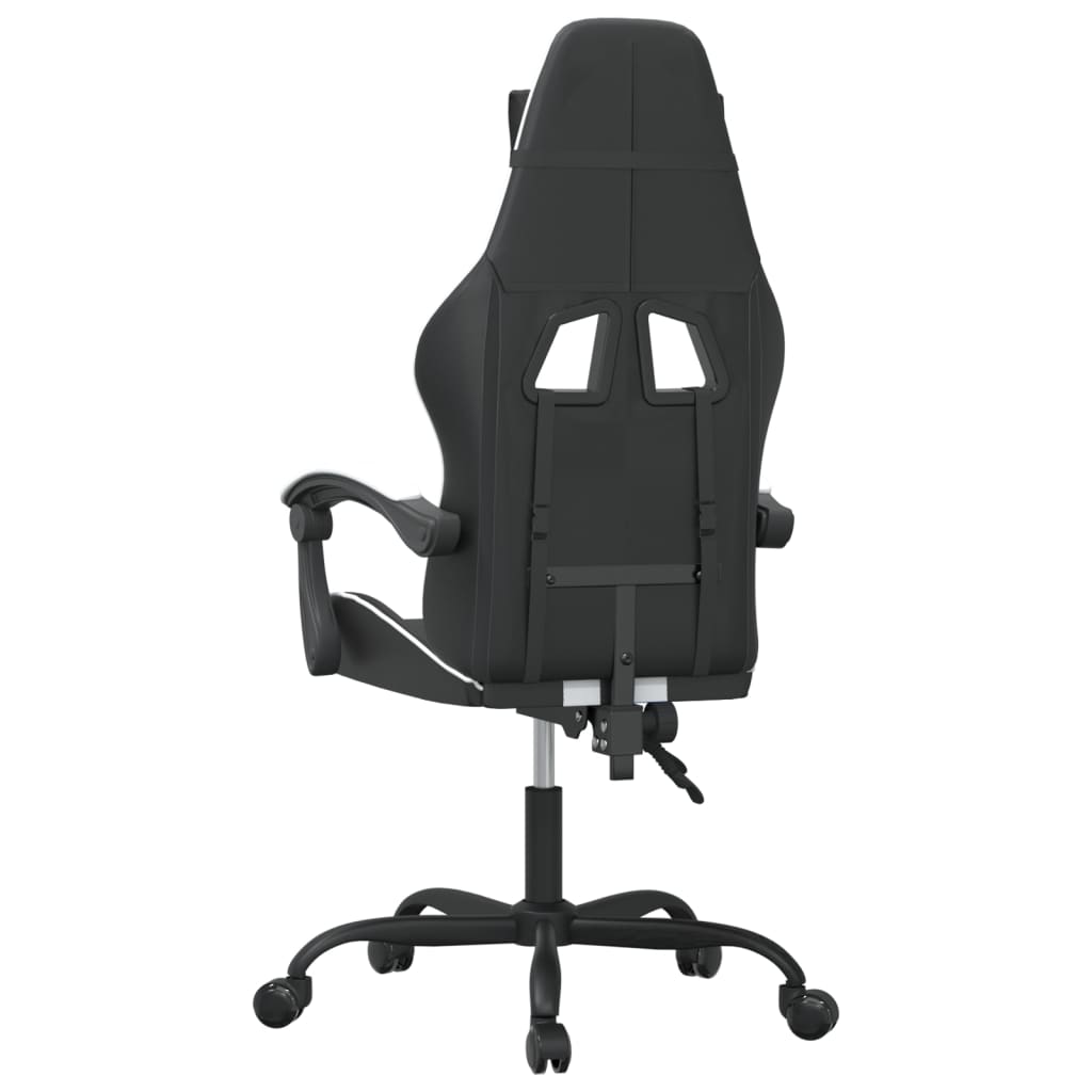 Sedia da Gaming Girevole Nero e Bianco in Similpelle 349524