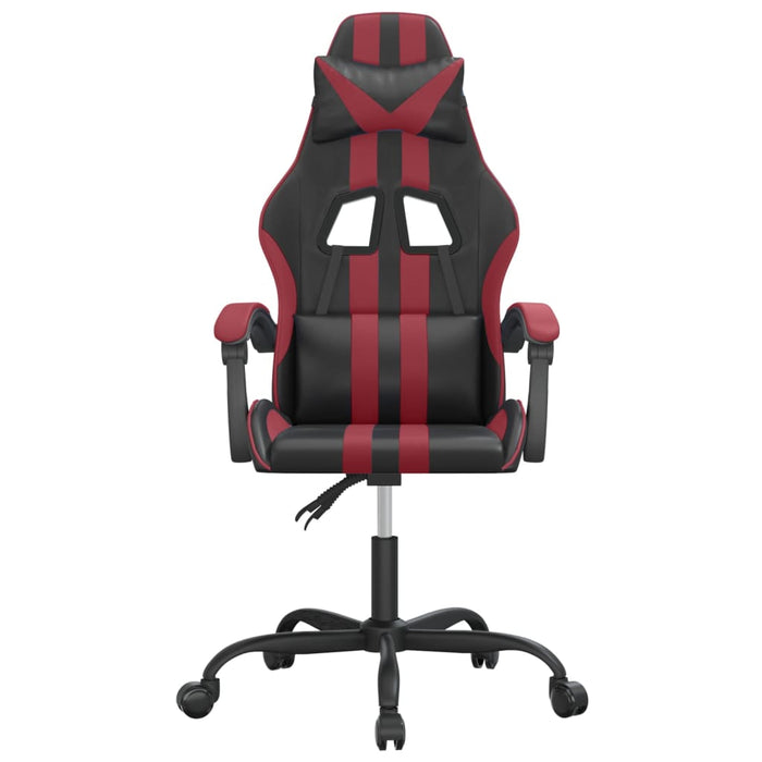 Sedia da Gaming Girevole Nero e Rosso Vino in Similpelle 349526