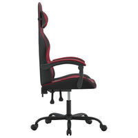 Sedia da Gaming Girevole Nero e Rosso Vino in Similpelle 349526