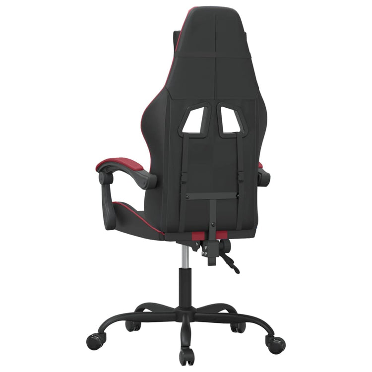 Sedia da Gaming Girevole Nero e Rosso Vino in Similpelle 349526