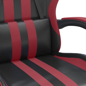 Sedia da Gaming Girevole Nero e Rosso Vino in Similpelle 349526