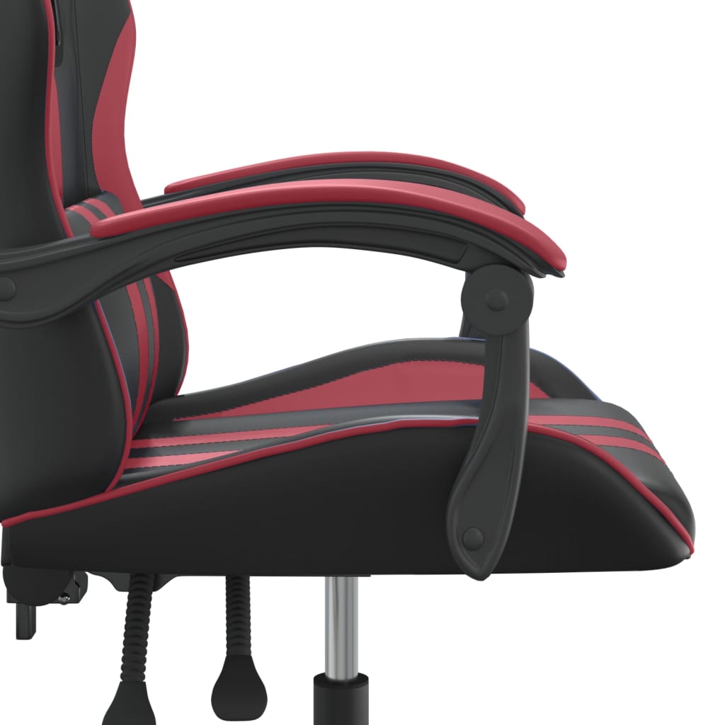 Sedia da Gaming Girevole Nero e Rosso Vino in Similpelle 349526