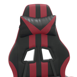 Sedia da Gaming Girevole Nero e Rosso Vino in Similpelle 349526