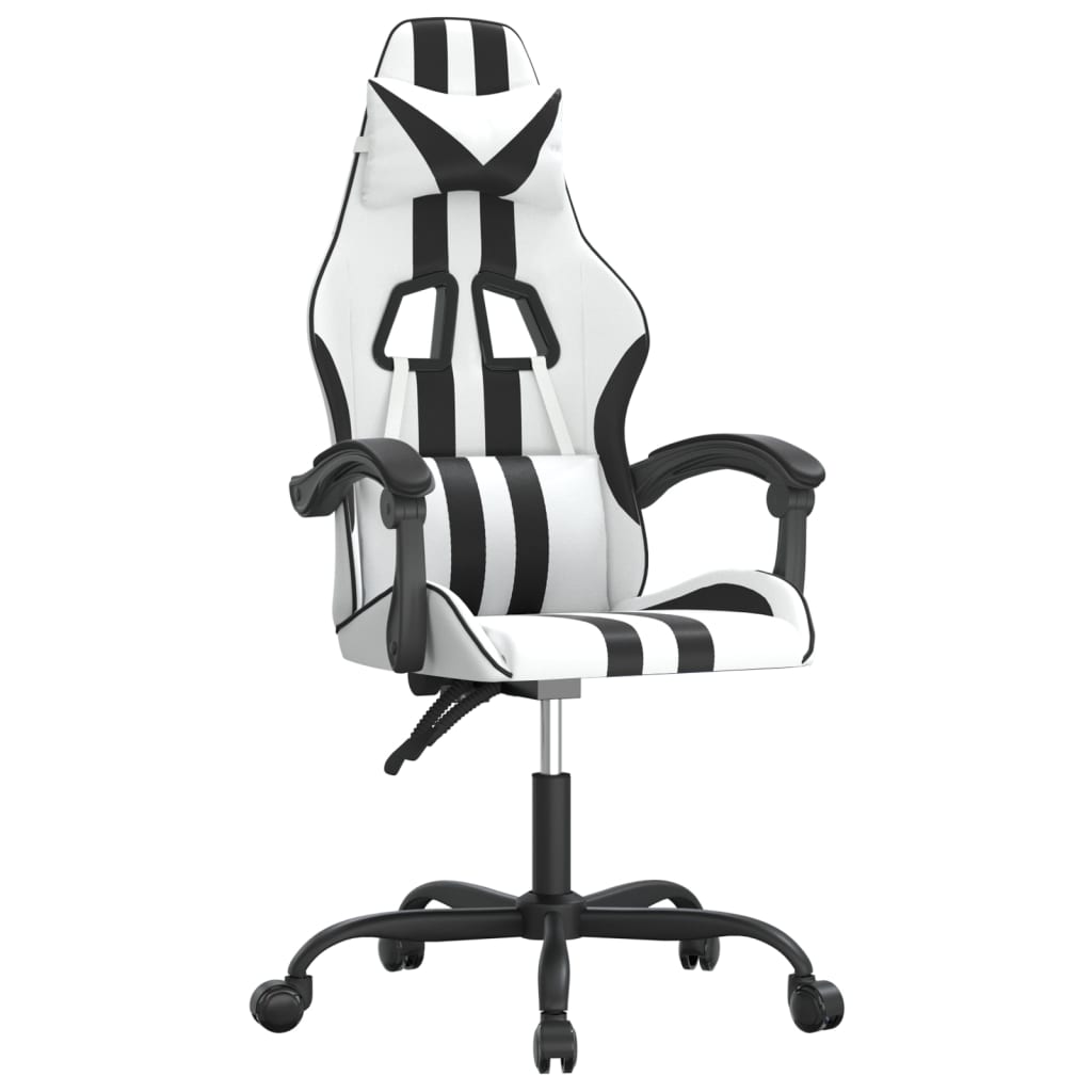 Sedia da Gaming Girevole Bianco e Nero in Similpelle 349529