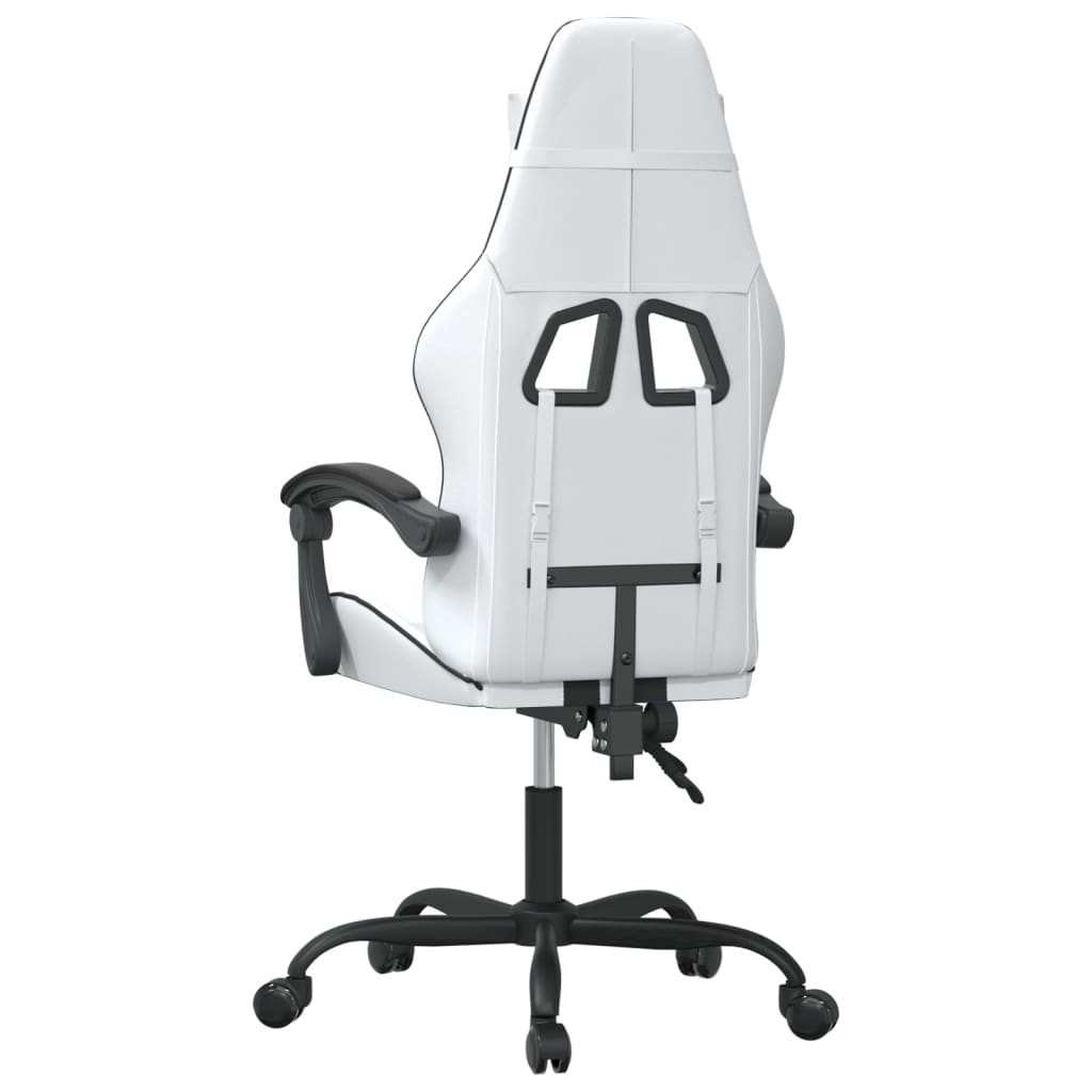 Sedia da Gaming Girevole Bianco e Nero in Similpelle 349529