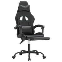 Sedia da Gaming Girevole Poggiapiedi Nero in Similpelle 349539