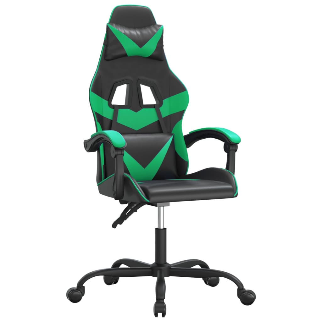 Sedia da Gaming Girevole Nera e Verde in Similpelle 349546