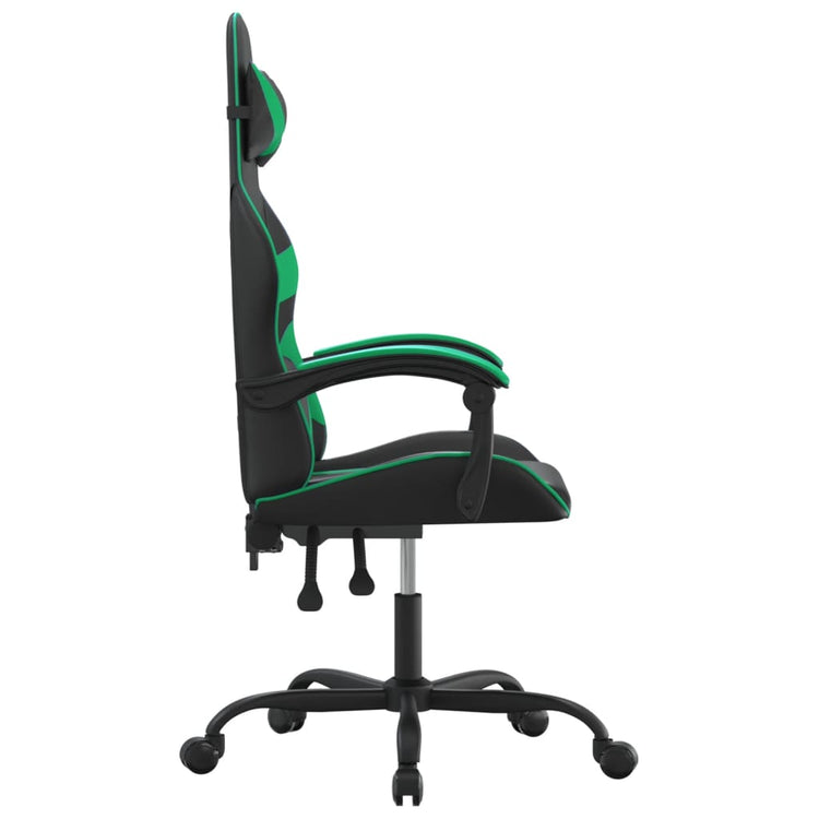 Sedia da Gaming Girevole Nera e Verde in Similpelle 349546