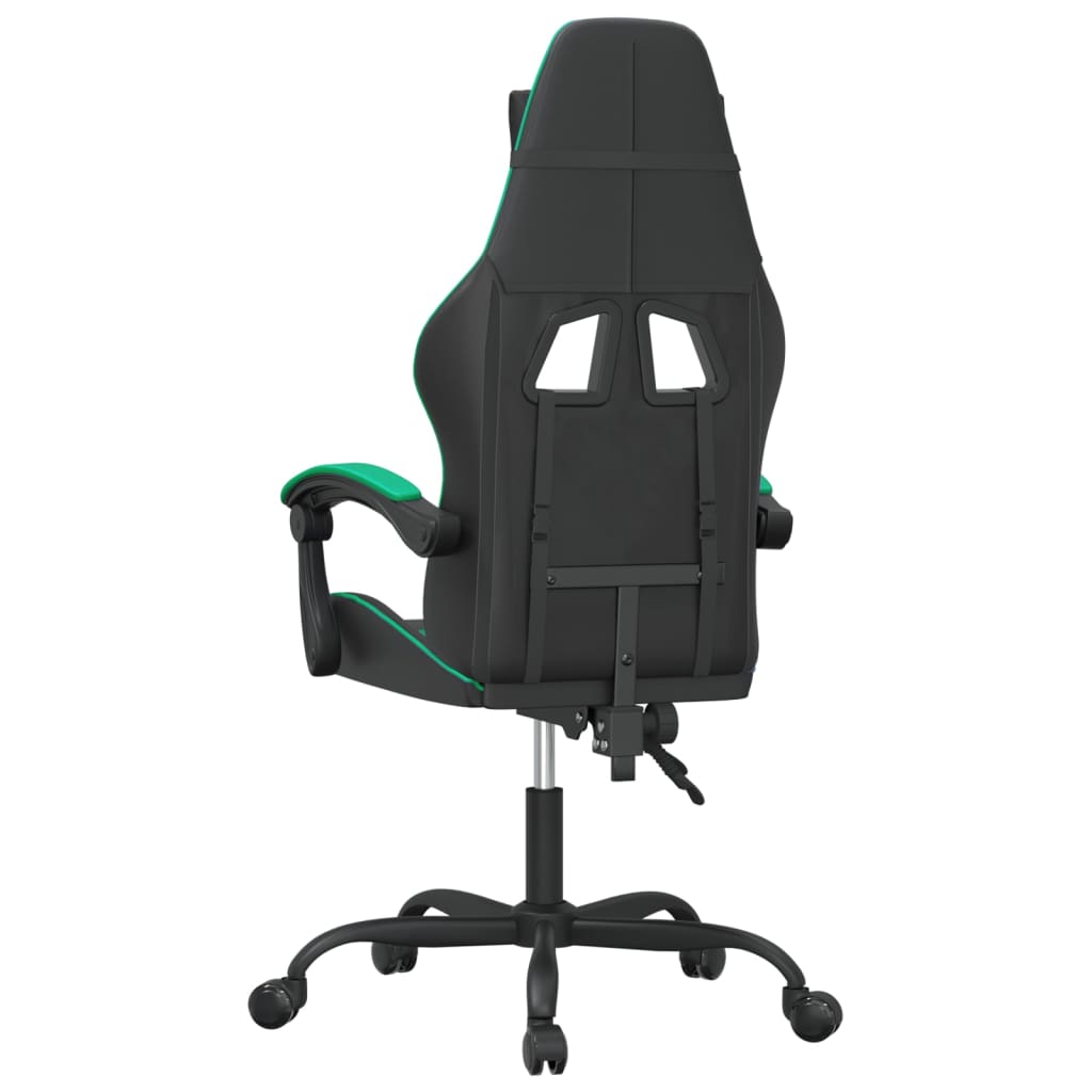 Sedia da Gaming Girevole Nera e Verde in Similpelle 349546