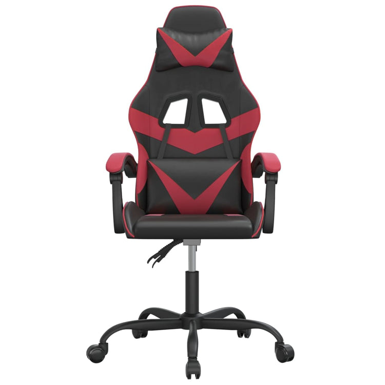 Sedia da Gaming Girevole Nero e Rosso Vino in Similpelle 349550