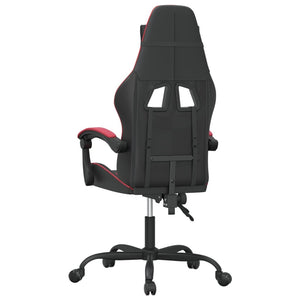 Sedia da Gaming Girevole Nero e Rosso Vino in Similpelle 349550