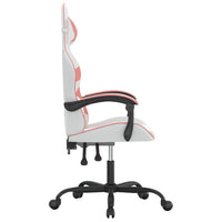 Sedia da Gaming Girevole Bianco e Rosa in Similpelle 349552