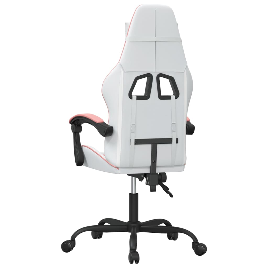 Sedia da Gaming Girevole Bianco e Rosa in Similpelle 349552