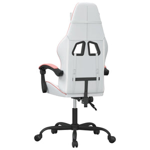 Sedia da Gaming Girevole Bianco e Rosa in Similpelle 349552