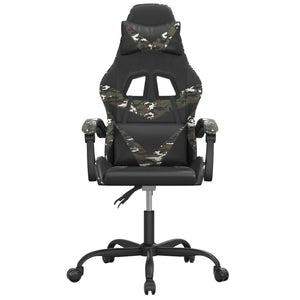 Sedia da Gaming Girevole Nero e Mimetico in Similpelle 349554