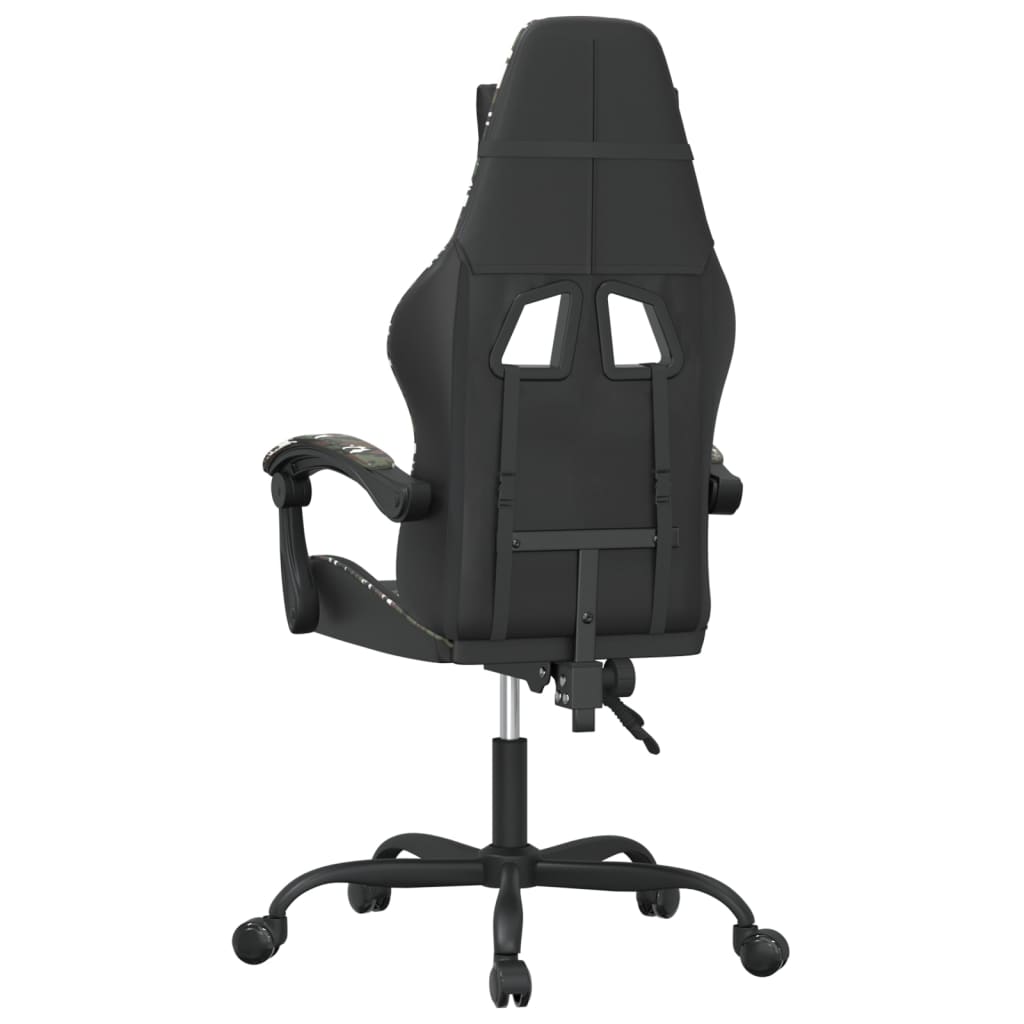 Sedia da Gaming Girevole Nero e Mimetico in Similpelle 349554