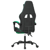 Sedia da Gaming Girevole con Poggiapiedi Nero Verde Similpelle 349558