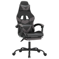 Sedia da Gaming Girevole Poggiapiedi Nero e Grigio Similpelle 349559