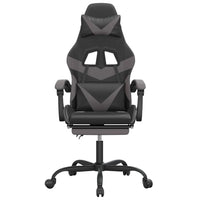 Sedia da Gaming Girevole Poggiapiedi Nero e Grigio Similpelle 349559